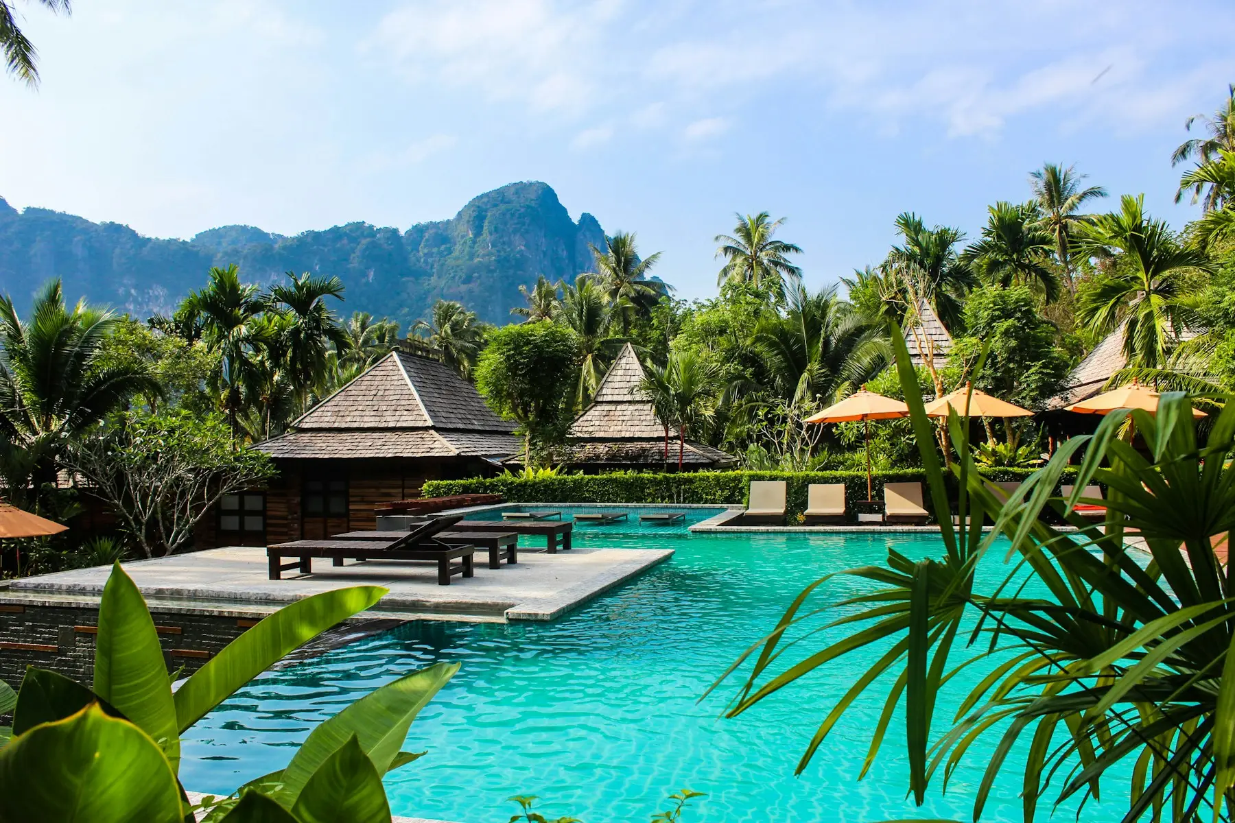Pool terrace of a tropical villa